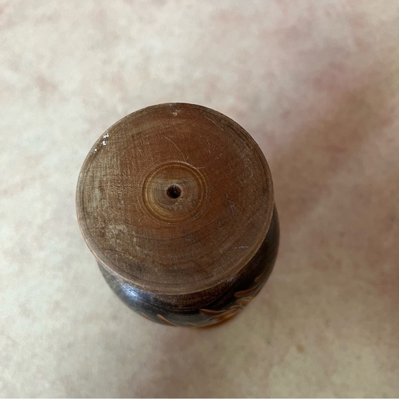 Hand Turned and Carved Wooden Vase - Picture 7 of 9